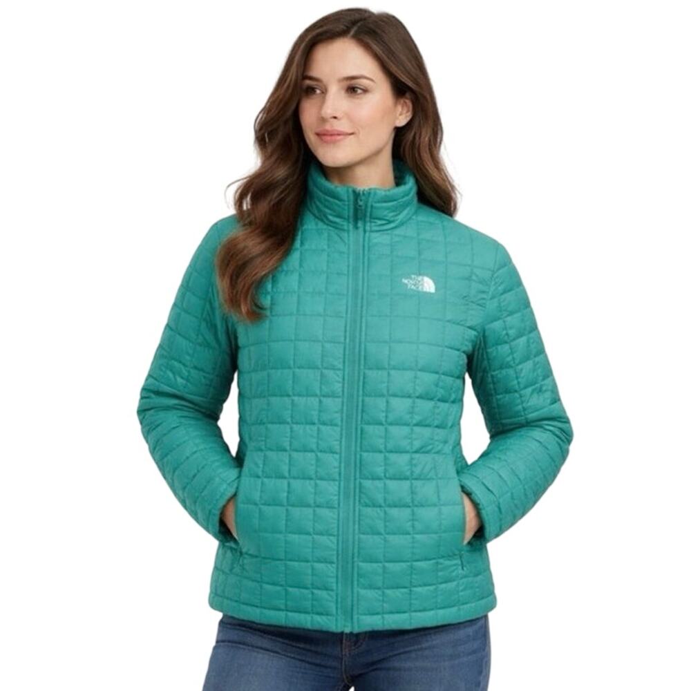 North Face RARE ThermoBall Eco Jacket XL Square Quilted Puffer Turquoise Bristol